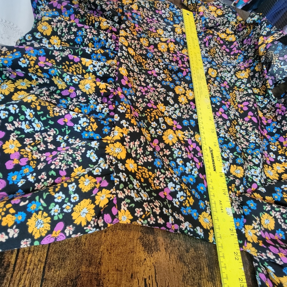 SHEIN Floral Print Peplum Women's Blouse - Black, Pink, Yellow, Blue Size Xl - Picture 6 of 7